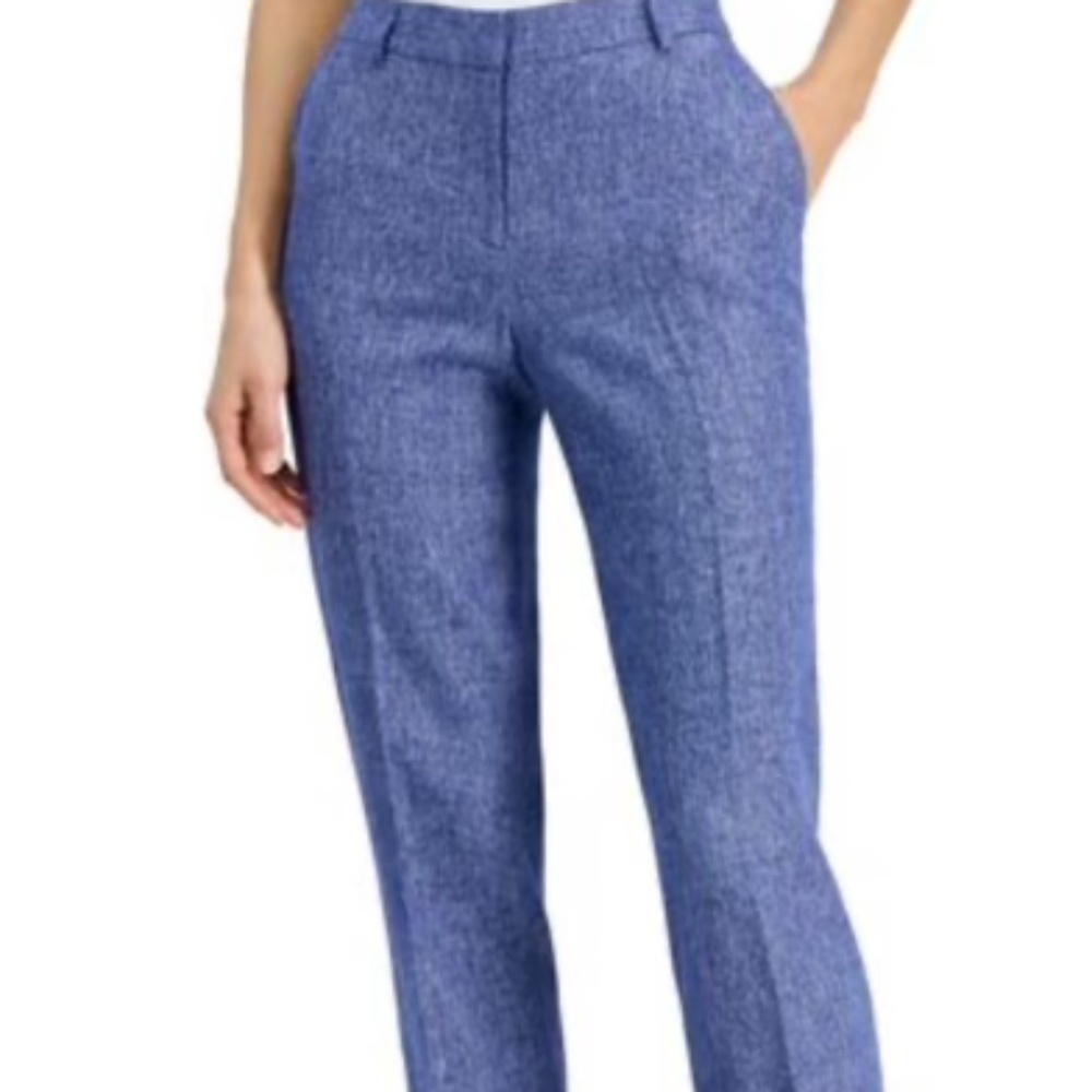 Anne Klein Straight Leg Linen Blend Pants